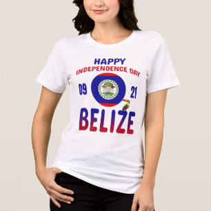 Belise 43rd Independence Day Belizean Pride Flag Tri-Blend Shirt