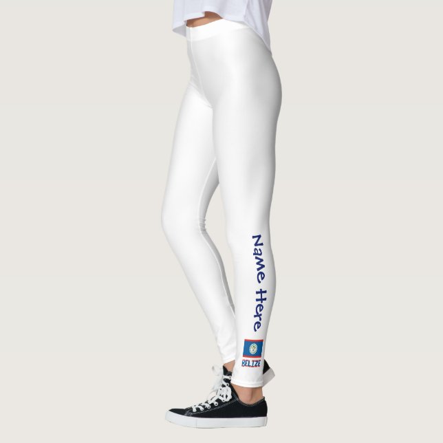 Belise and Belizean Flag Personalised  Leggings (Left)