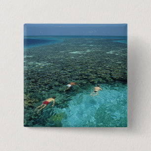 Belise, Barrier Reef, Lighthouse Reef, Blue 15 Cm Square Badge