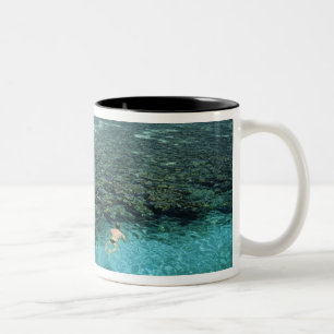 Belise, Barrier Reef, Lighthouse Reef, Blue Two-Tone Coffee Mug