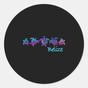 Belise Beach Design _ Tribal Turtle Gift Classic Round Sticker