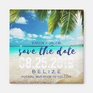 Belise Beach Destination Wedding Save the Date Magnet
