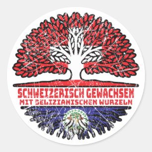 Belise Belizanisch Schweizer Schweiz Baum Wurzel Classic Round Sticker