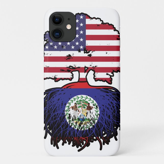 Belise Belizean American USA Tree Roots Flag Case-Mate iPhone Case (Back)