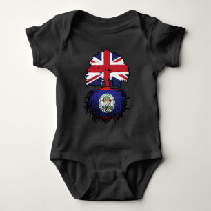 Belise Belizean British UK Tree Roots Flag Baby Bodysuit