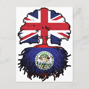 Belise Belizean British UK Tree Roots Flag Postcard