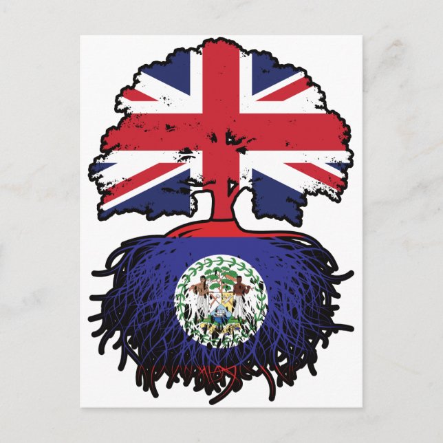 Belise Belizean British UK Tree Roots Flag Postcard (Front)