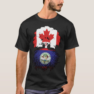 Belise Belizean Canadian Canada Tree Roots Flag T-Shirt