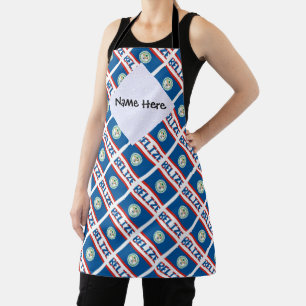 Belise Belizean Flag Tiled Personalised  Apron
