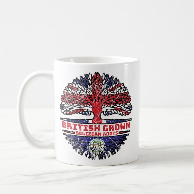 Belise Belizean Uk United Kingdom British Tree Coffee Mug (Left)