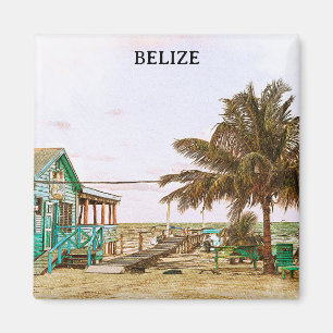 Belise Caribbean Beach Scenery Magnet