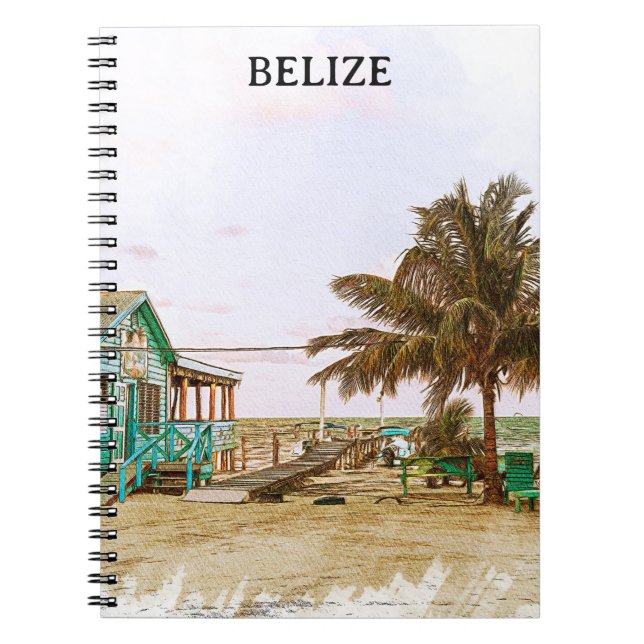 Belise Caribbean Beach Scenery Notebook (Front)