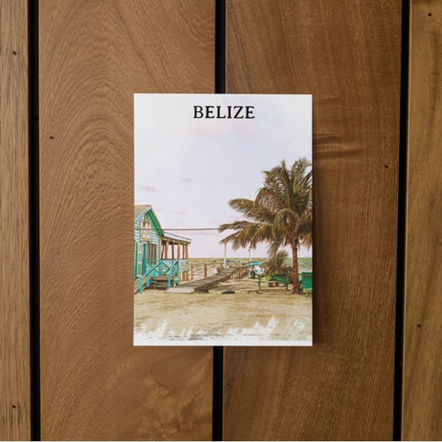 Belise Caribbean Beach Scenery Postcard (belize tropical beach postcard)