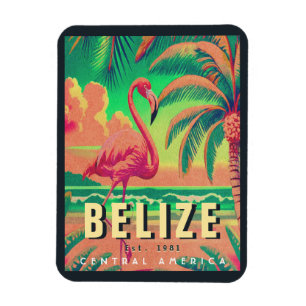 Belise Central America Vintage Tropical 1950s Magnet