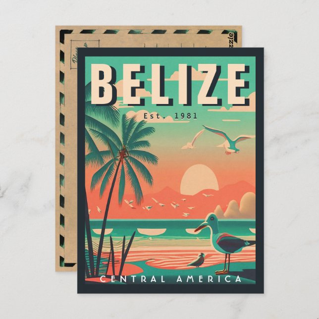 Belise Central America Vintage Tropical 1950s Postcard (Front/Back)