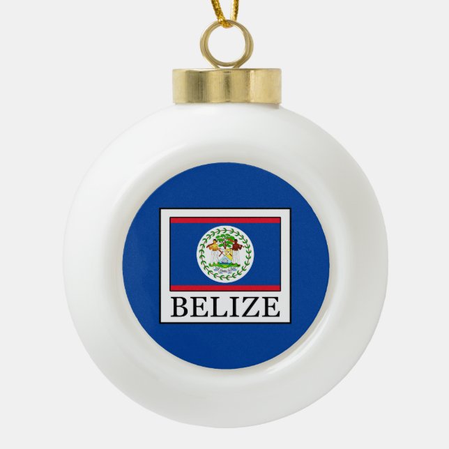 Belise Ceramic Ball Christmas Ornament (Front)