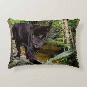 Belise City Zoo. Black panther Decorative Cushion
