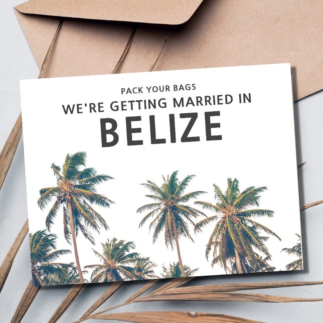 Belise Destination Wedding Save the Date Announcement Postcard (Belize Destination Wedding Save the Date Postcard)