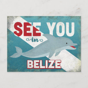 Belise Dolphin - Retro Vintage Travel Postcard