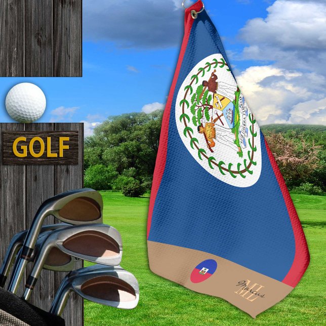 Belise flag & Belise monogrammed Golf Towel (Creator Uploaded)