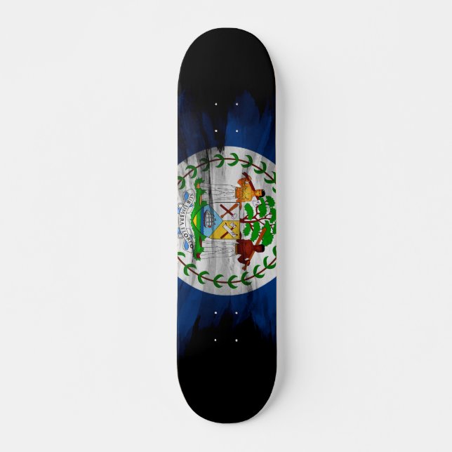 Belise flag brush stroke, national flag skateboard (Front)