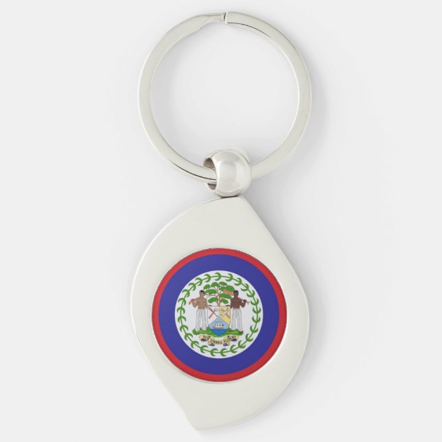 Belise Flag Coat of Arms Key Ring (Front)
