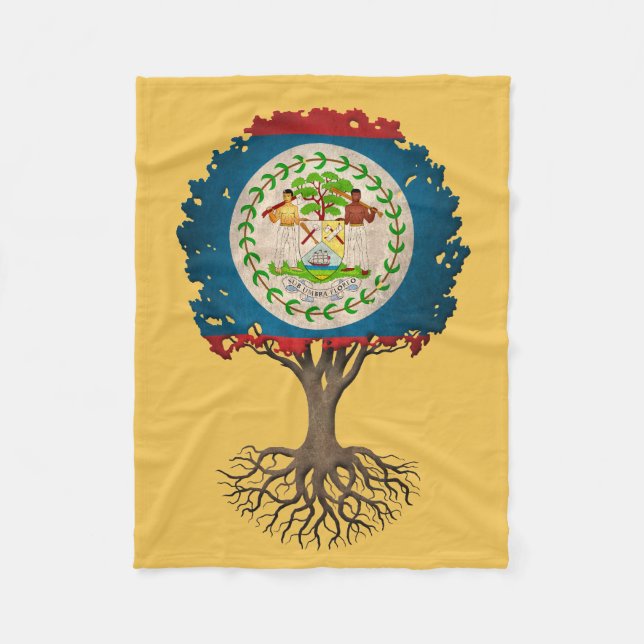 Belise Flag Tree of Life Customisable Fleece Blanket (Front)