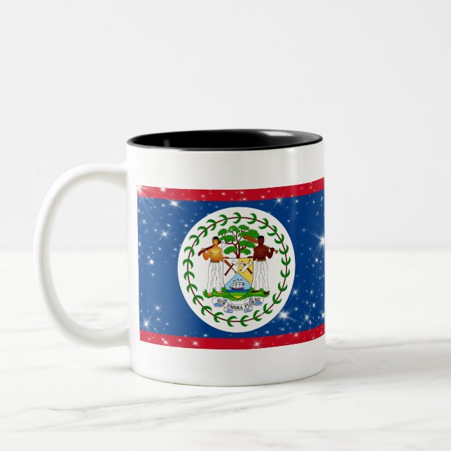 Belise Flag Two-Tone Coffee Mug (Left)