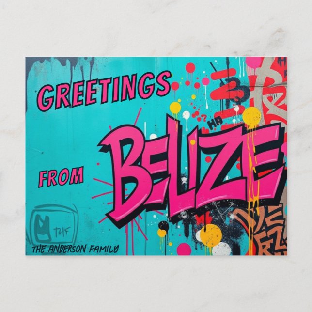 Belise graffiti style greeting Postcard (Front)