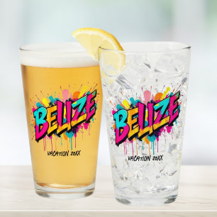 Belise graffiti style travel vacation party beer glass