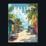 Belise Illustration Travel Art Vintage Postcard<br><div class="desc">Belise vector artwork design. Belise,  a Caribbean paradise known for its stunning beaches,  Mayan ruins,  and the world-famous Great Blue Hole,  offers an unforgettable mix of adventure and relaxation.</div>