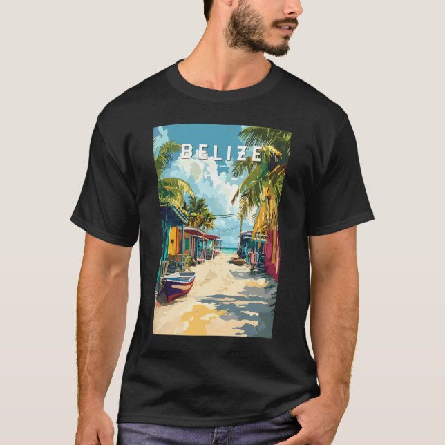 Belise Illustration Travel Art Vintage T-Shirt (Front)