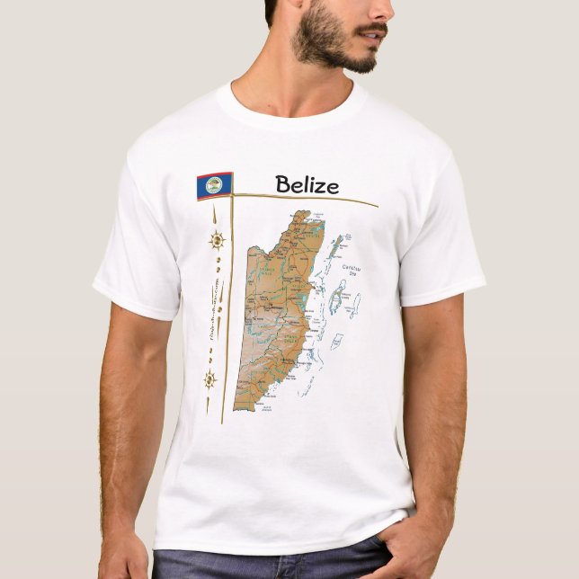 Belise Map + Flag + Title T-Shirt (Front)