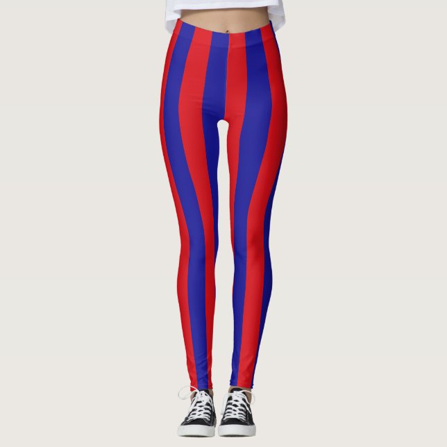 Belise National Flag Colours Vertical Striped Leggings (Front)