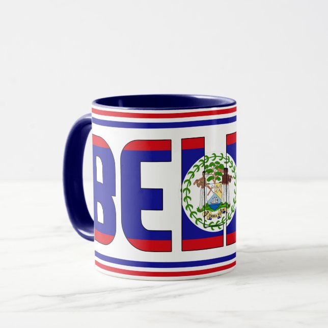 Belise National Flag Patriotic Coffee Mug (Front Left)