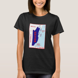 Belise Political map in flag colours. Neighbouring T-Shirt
