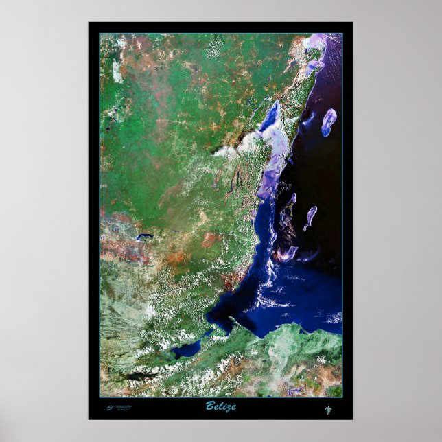 Belise satellite poster photo print map (Front)