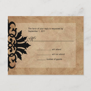 Belise Scroll Flourish RSVP (black/tan) Heather We