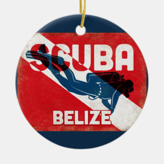 Belise Scuba Diver - Blue Retro Ceramic Ornament