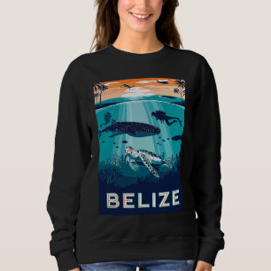 Belise Snorkelling Whale Shark Sea Turtle Caribbea Sweatshirt