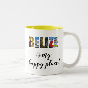 Belise The Beach Is My Happy Place Two-Tone Coffee Mug