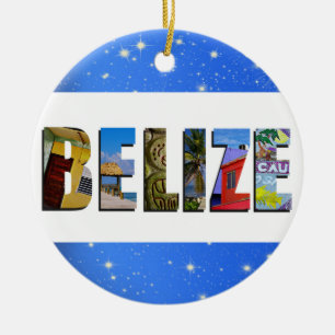 Belise Travel Photos Tropical Blue Christmas Ceramic Ornament