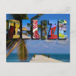 Belise Tropical Beach Blue Ocean Travel Photo Postcard