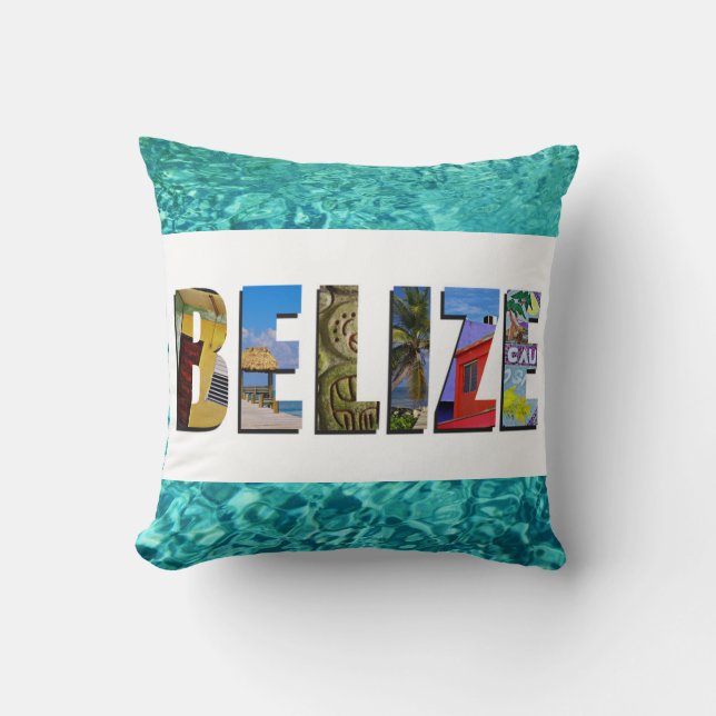 Belise Tropical Beach Blue Ocean Travel Photos Cushion (Front)