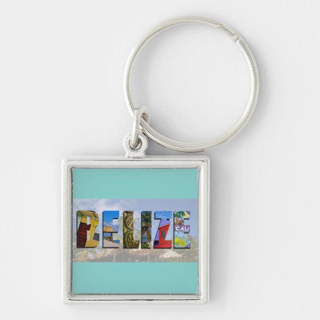 Belise Tropical Beach Blue Ocean Travel Photos Key Ring (Front)