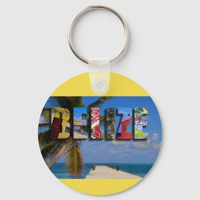 Belise Tropical Beach Travel Photos Key Ring (Front)