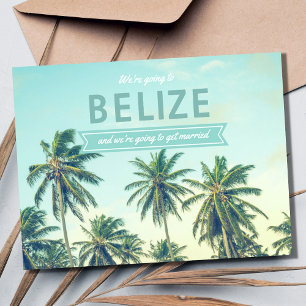 Belise Tropical Beach Wedding Save the Dates Announcement Postcard