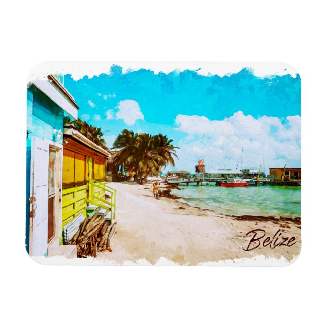 Belise Tropical Paradise Travel Magnet (Horizontal)