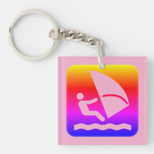 Belise Windsurfing (Caulker Caye) Rainbow Key Ring