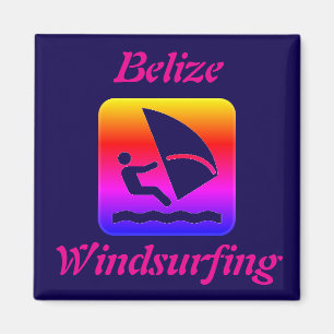 Belise Windsurfing Rainbow (Long Caye) Magnet
